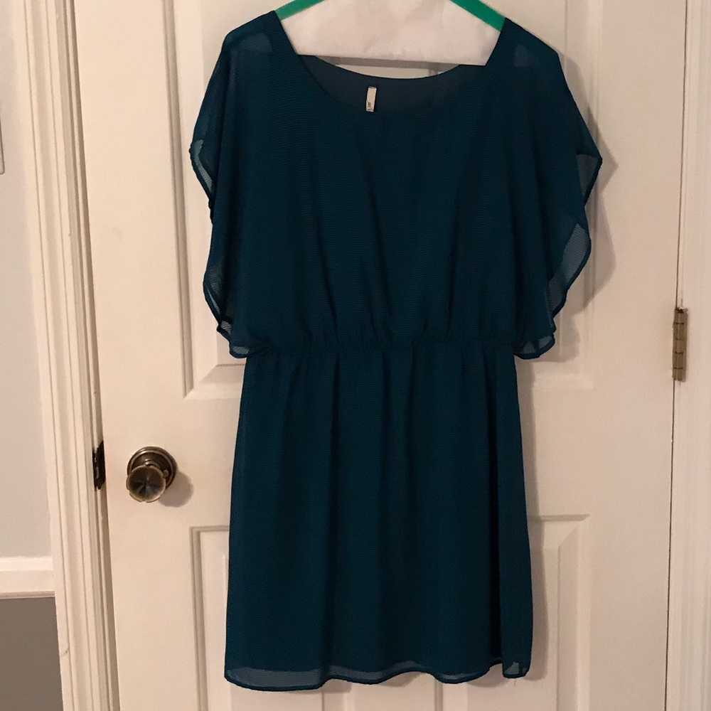 Blue/green striped dress. Excellent condition.